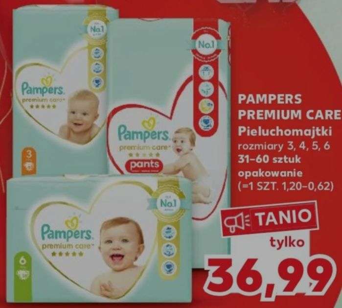 Kaufland Pampers Premium rozmiary 3,4,5,6 Pepper.pl