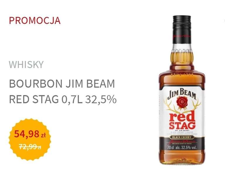 Jim Beam Red Stag 0,7 burbon, likier, whisky Duży Ben
