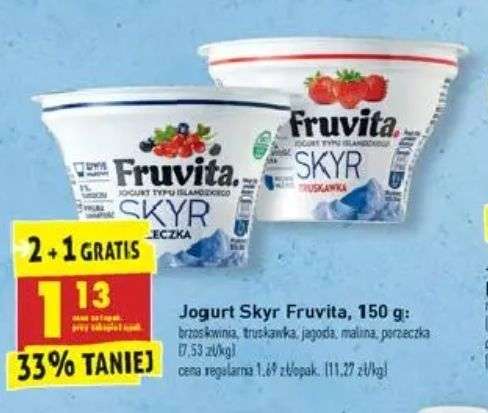 Jogurt Skyr Fruvita owocowy/pitny 150g/250g 2+1 GRATIS @Biedronka