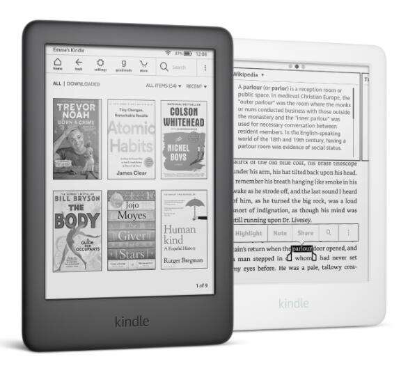 Czytnik eBooków Kindle 10. generacji, kolor czarny/biały, bez reklam, 6-calowy wyświetlacz z podświetleniem, Wi-Fi @ Amazon