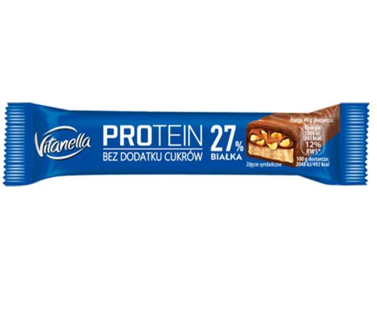 Baton proteinowy Vitanella Protein 27%/30% białka 2+1 GRATIS (NOWY SMAK!) @Biedronka