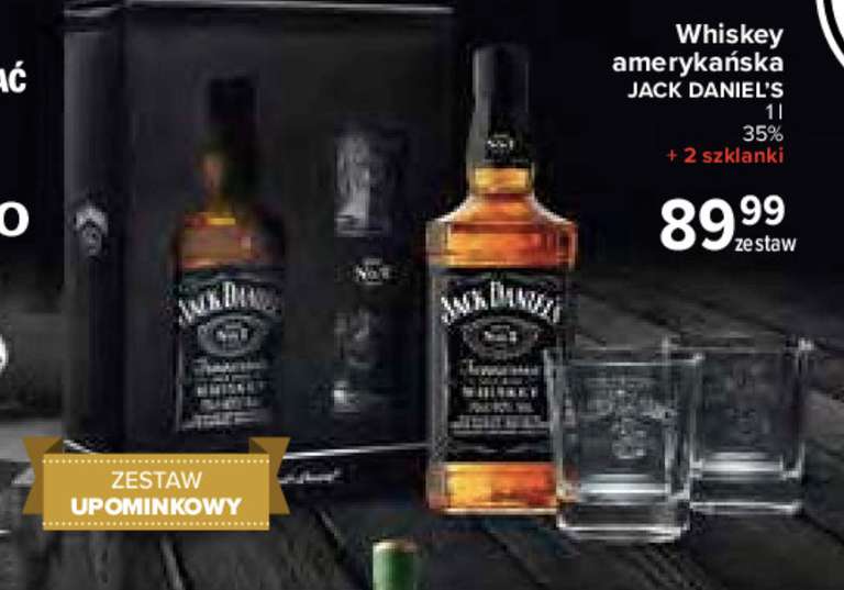 Jack Daniel’s 0,7L + 2 szklanki - Carrefour