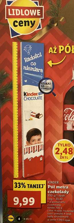 Kinder czekolada KINDERKI 1/2 metra :) = 300 g @Lidl