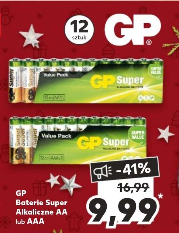 Baterie GP Super Alkaline 12 szt. | 1 szt. = 0,83 zł | AAA lub AA