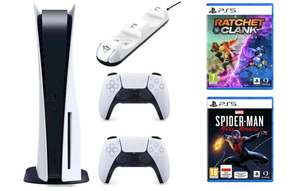 Konsola SONY PlayStation 5 PS5 + DualSense + Spider-Man: Miles Morales + Ratchet & Clank: Rift Apart + ładowarka Trust