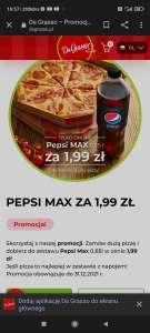 Pepsi za 1,99 Dagrasso przy zakupie dużej pizzy
