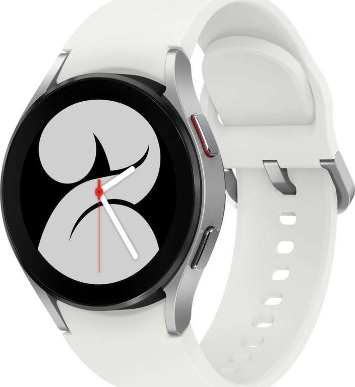 Smartwatch Samsung Galaxy Watch 4 Aluminium 40mm LTE Srebrny + biały pasek (możliwe 549 zł z cashbackiem Samsunga)