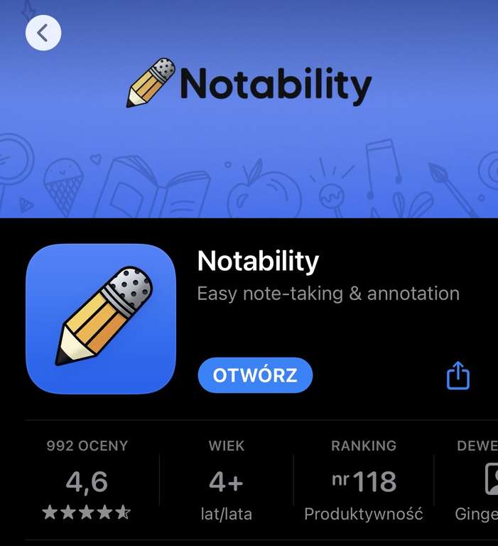 Notability za darmo na iOS