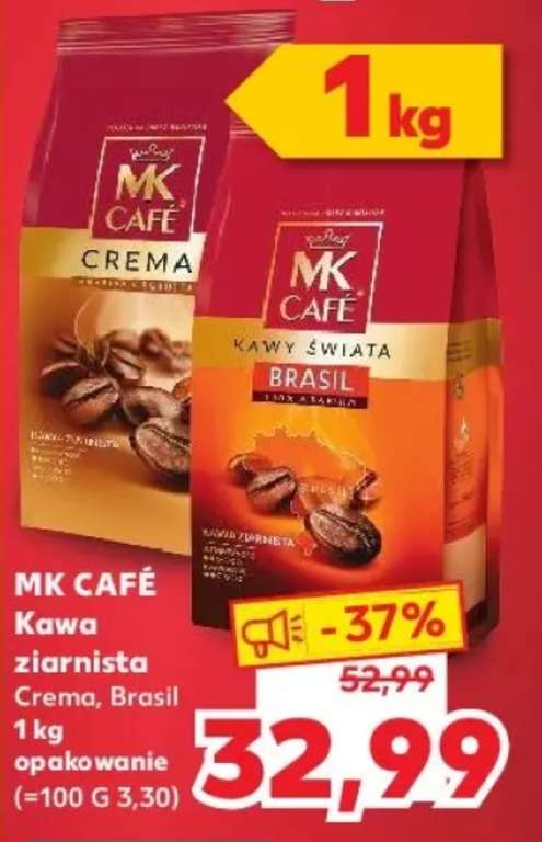 Kawa ziarnista MK Cafe Crema 1KG - Kaufland