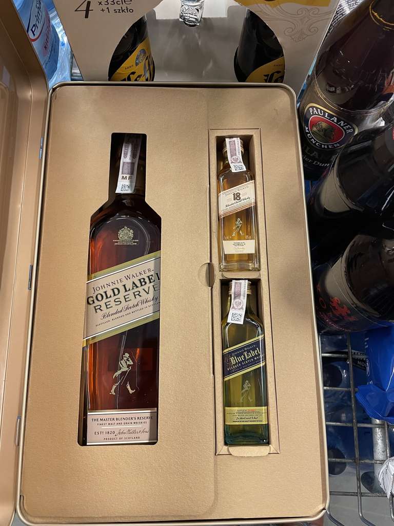 Whisky Johnnie Walker Gold Label + 2 miniaturki (18yo +blue label)