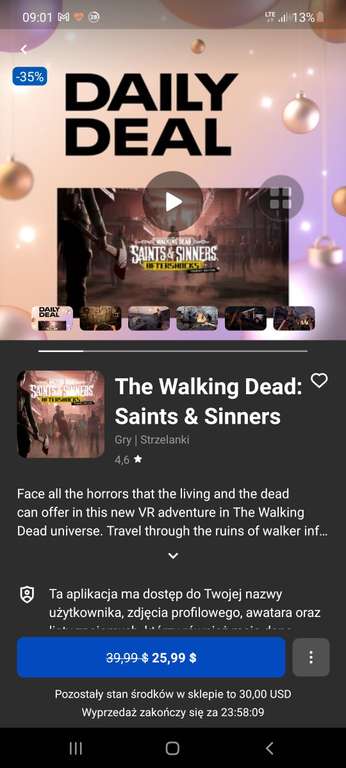 The Walking Dead: Saints & Sinners 25.99 USD