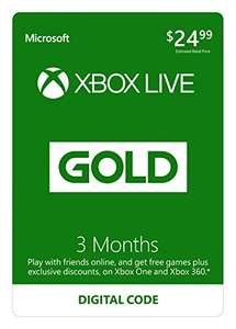 Xbox Live Gold 2x3msc @ Amazon (USA)