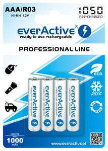 4x akumulatorki everActive R03/AAA Ni-MH 1050 mAh ready to use "Professional line"