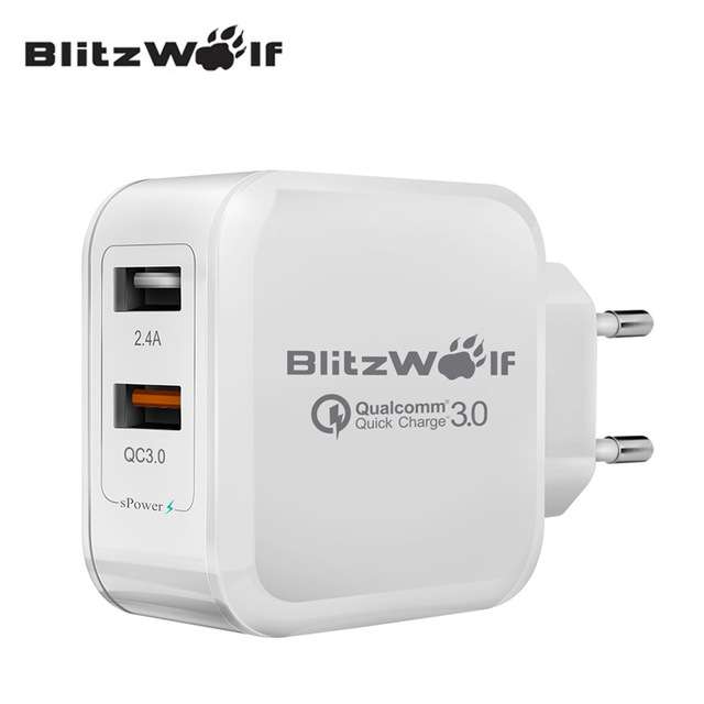 Ładowarka BlitzWolf® BW-S6 QC3.0+2.4A 30W Dual USB Charger - Biała