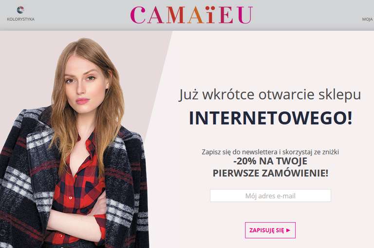 Rabat -20% na pierwsze zamówienie w sklepie internetowym @ Camaieu