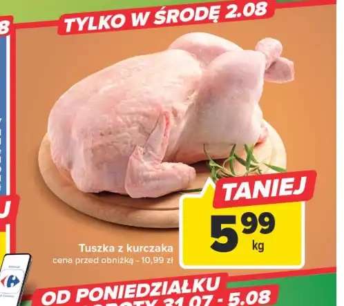 Kurczak 5,99/kg w środe w Carrefour
