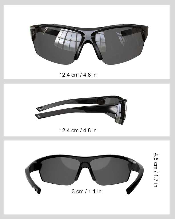 CHEREEKI Okulary przeciwsłoneczne męskie z polaryzacją czarne