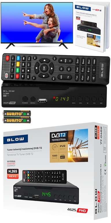 Tuner DVB-T2 Blow 4625FHD