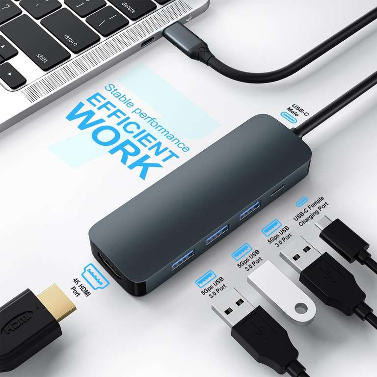 CVAVOT adapter USB C i koncentrator USB C 5 w 1