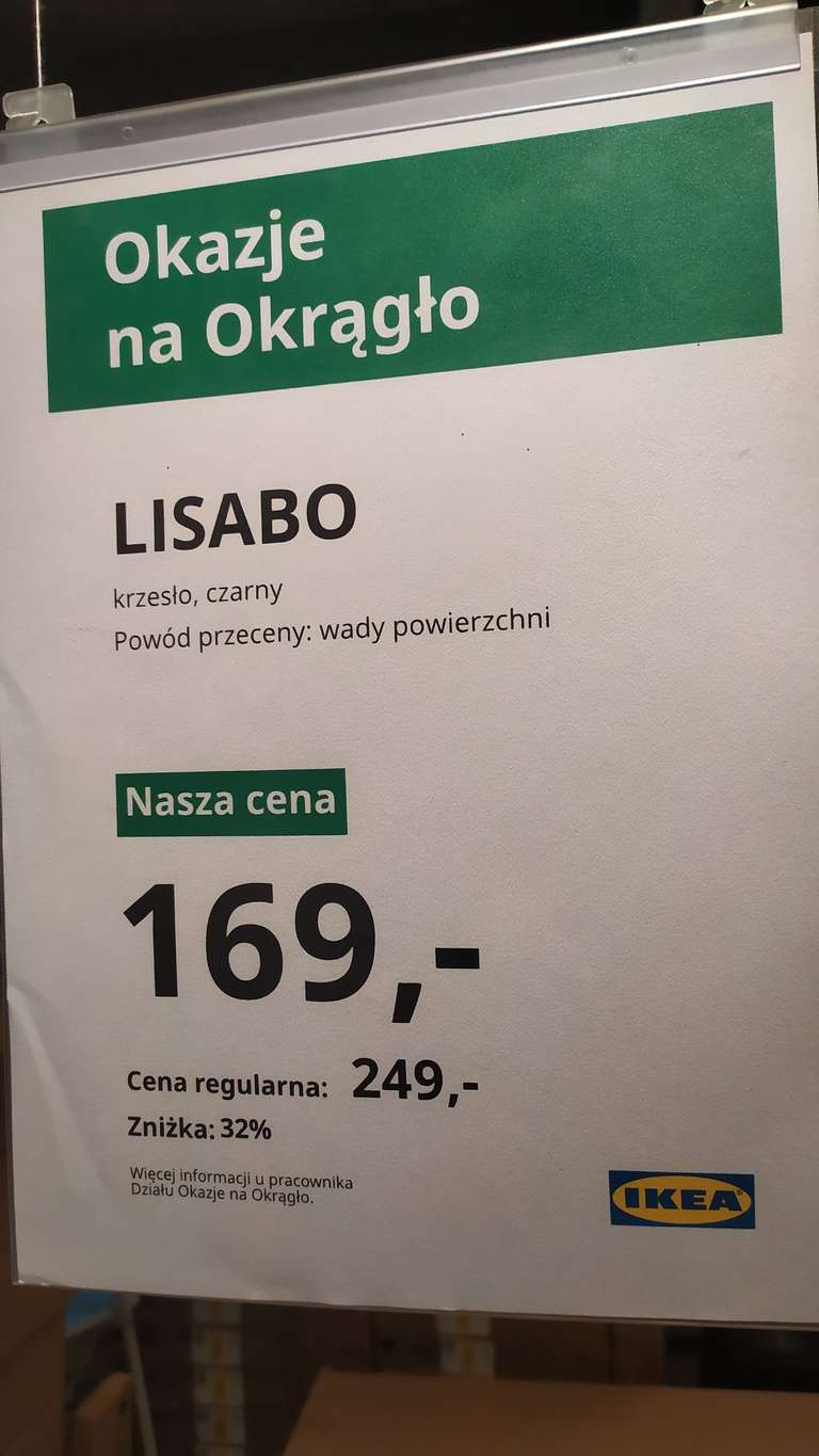 IKEA krzesło czarne LISABO w Poznaniu dział Okazje na Okrągło