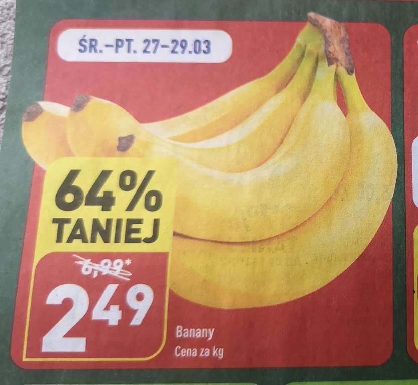Banany 2,49zl/kg @Aldi