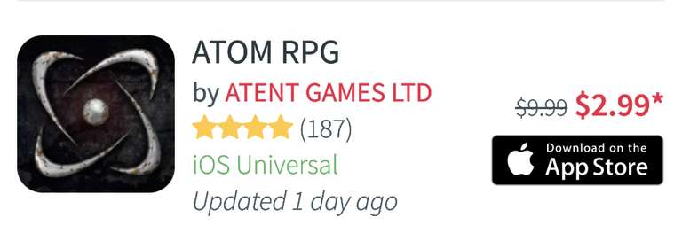 Atom Rpg za 15zl na App Store