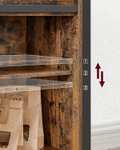 VASAGLE - Kredens, szafka do przechowywania z 2 drzwiami przesuwnymi, regulacja półek, styl industrialny, vintage brązowo-czarny, LSC092B01