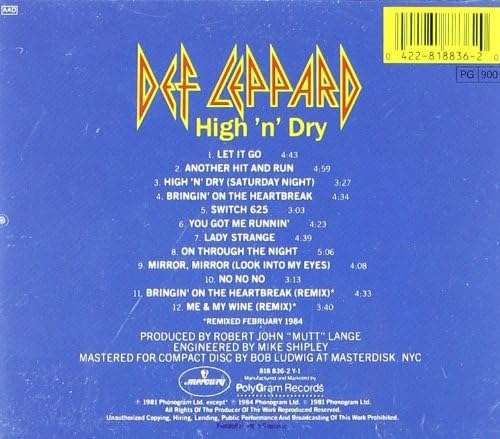 Def Leppard – High 'n' Dry CD