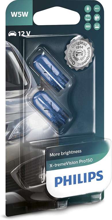 Philips Automotive lighting X-tremeVision Pro150 W5W , podwójny blister, 563230,