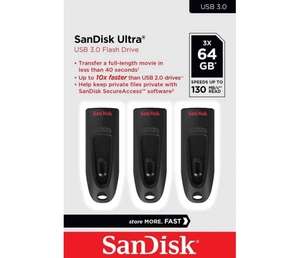SanDisk 3x64GB Ultra (USB 3.0) 130MB/s (zestaw 3 szt.) + Oprogramowanie SanDisk SecureAccess