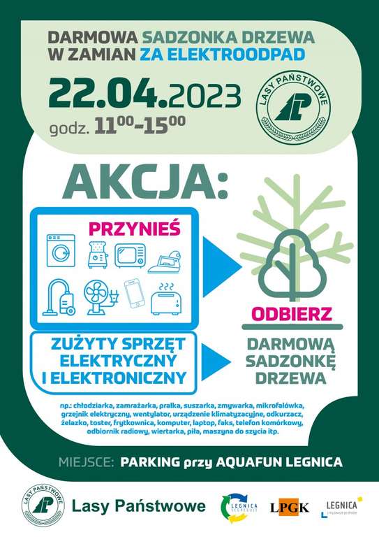Wymień elektroodpady na darmowe sadzonki drzew>>> Legnica