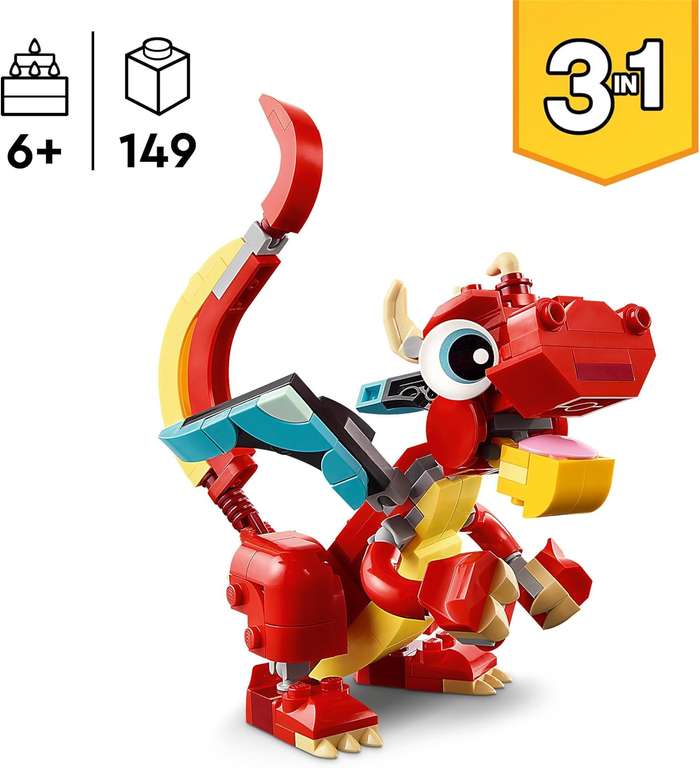 LEGO Creator 3 w 1 31145 Czerwony smok | Przy 2szt po 25.12 - tylko Prime