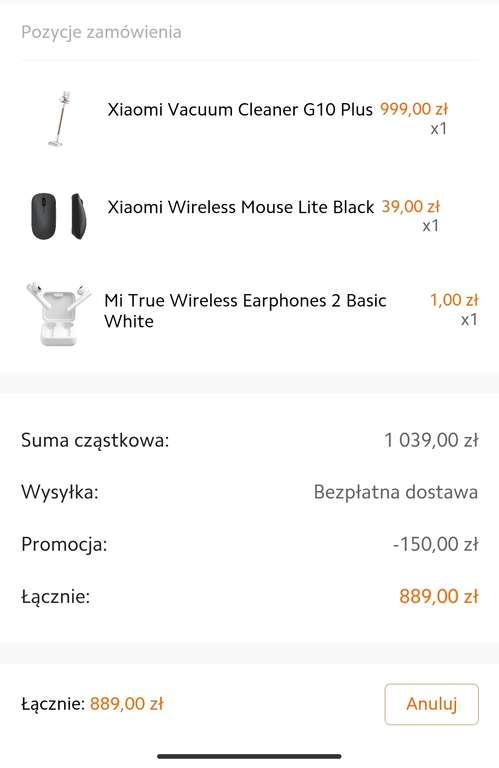 Odkurzacz pionowy Xiaomi G10 plus + gratis - możliwe 889zł