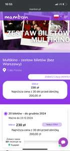 MULTIKINO zestaw 20 biletow do kina 230 zł - cala Polska (bez Warszawy i Pruszkowa)