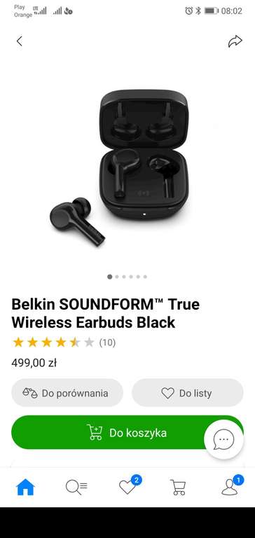 Słuchawki Belkin SOUNDFORM True Wireless Earbuds black