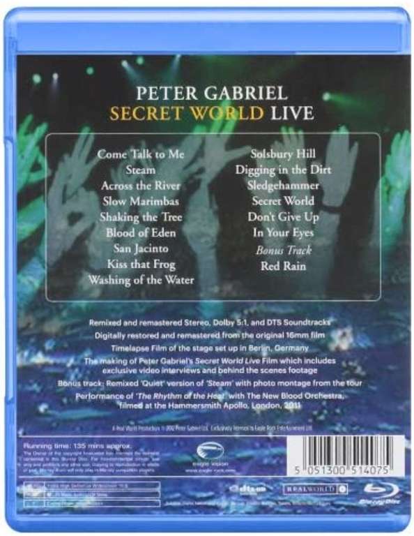 Blu-ray disc, Peter Gabriel - The Secret World Live