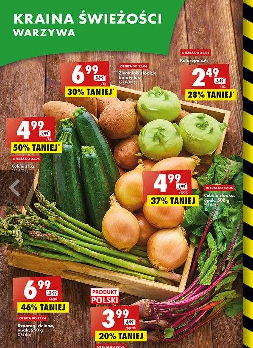 Szparagi w Biedronce 46 % taniej