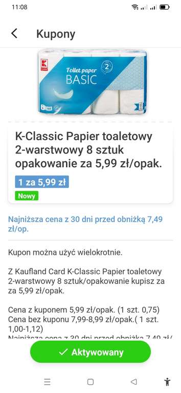 Papier toaletowy taniej w Kaufland z kuponem w aplikacji