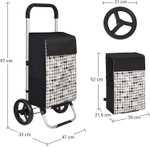 SONGMICS Wózek na zakupy z cichymi kołami, pojemność 40 l, z kieszeniami, 47 x 33 x 97 cm, stabilny i wytrzymały, czarny KST06BF