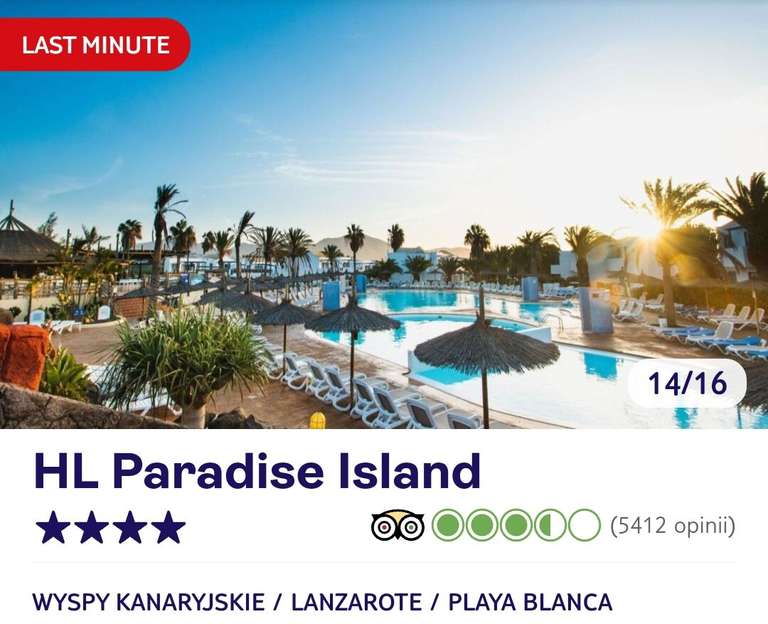 Last minute Kanary Lanzarote Hotel 4* all inclusive 25.11-2.12
