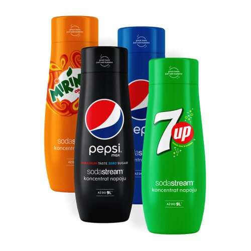 ZESTAW 4 x 440 ml Syrop SODASTREAM Pepsi, Mirinda, 7UP, Pepsi Max Zero