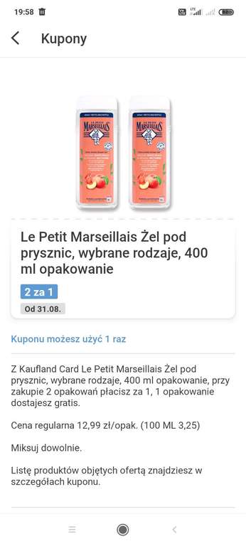 Le Petit Marseillais żel pod prysznic z Kaufland Card