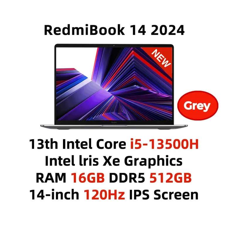 Laptop Xiaomi RedmiBook Pro 14 2024 Intel i5-13500H Xe 16GB DDR5 512GB b/1T SSD $838.35