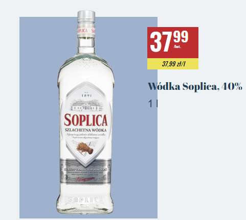 Wódka Soplica 1 litr za 37,99zł Biedronka