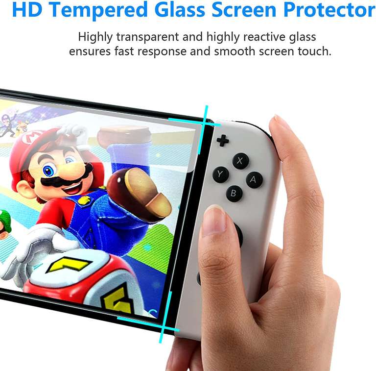 Lusee 4 sztuki, szkło pancerne kompatybilne z Nintendo Switch (model OLED)