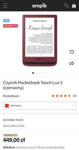 Czytnik Pocketbook Touch Lux 5 (czerwony)