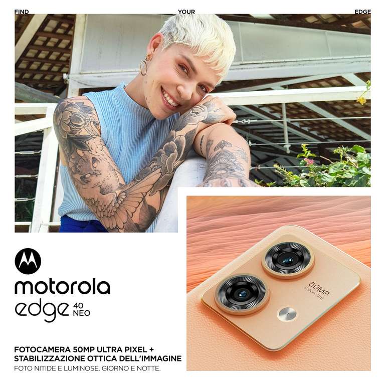 Motorola Edge 40 Neo 12/256GB Aparat 50+13Mp, 6.55" 144Hz, Mediatek 7030, Bateria 5000 mAh, eSim - 285,4 , smartfon