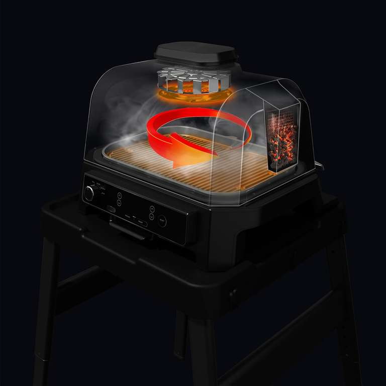 Ninja Woodfire Pro XL OG850EU | grill elektryczny, 4 w 1, grillowanie, wędzenie, air fryer, smażenie, Smart Cook, wbudowany termometr