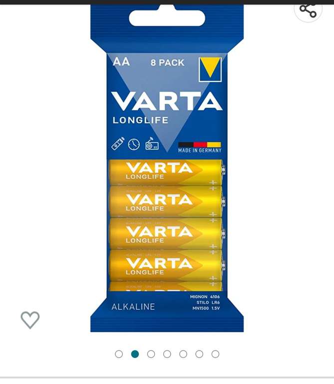 Baterie Varta AA 8 sztuk