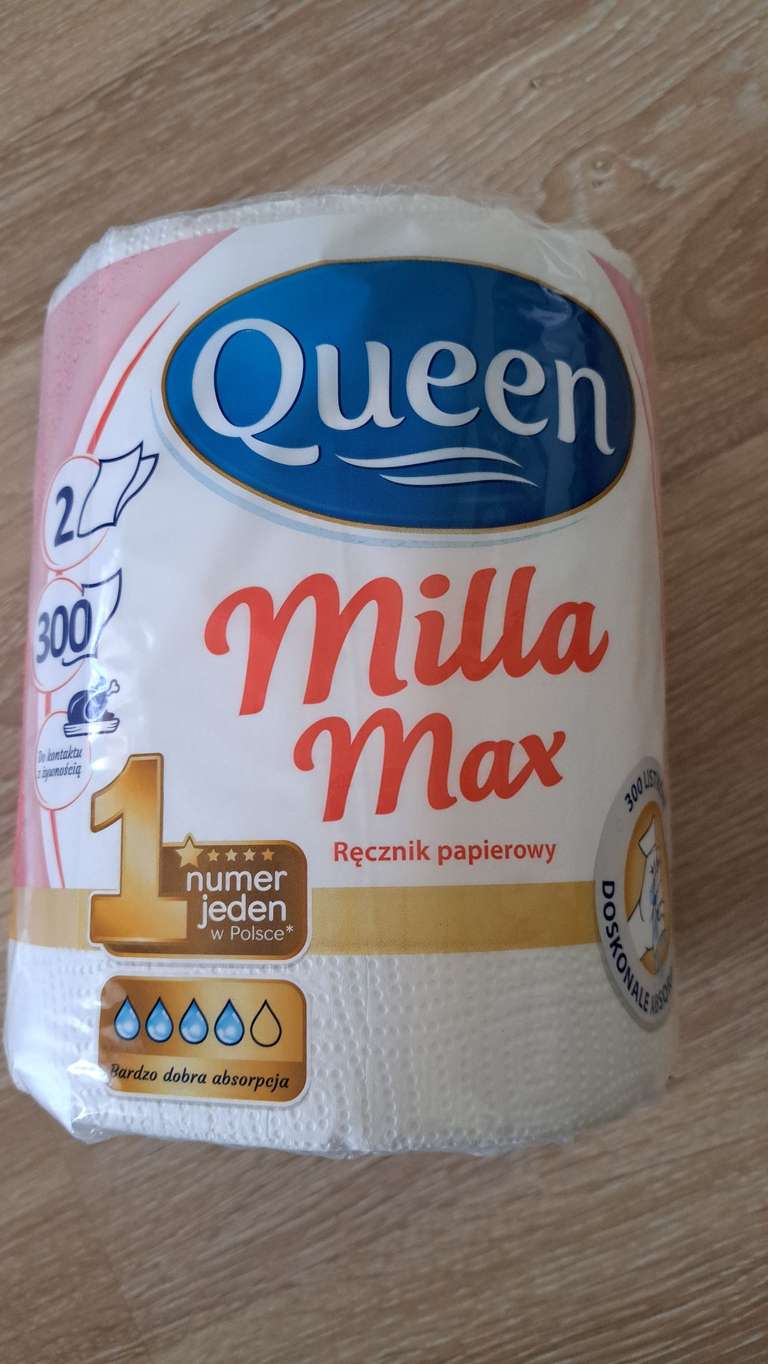 Ręcznik papierowy Queen Milla Max 2W, 300 listków @Biedronka
